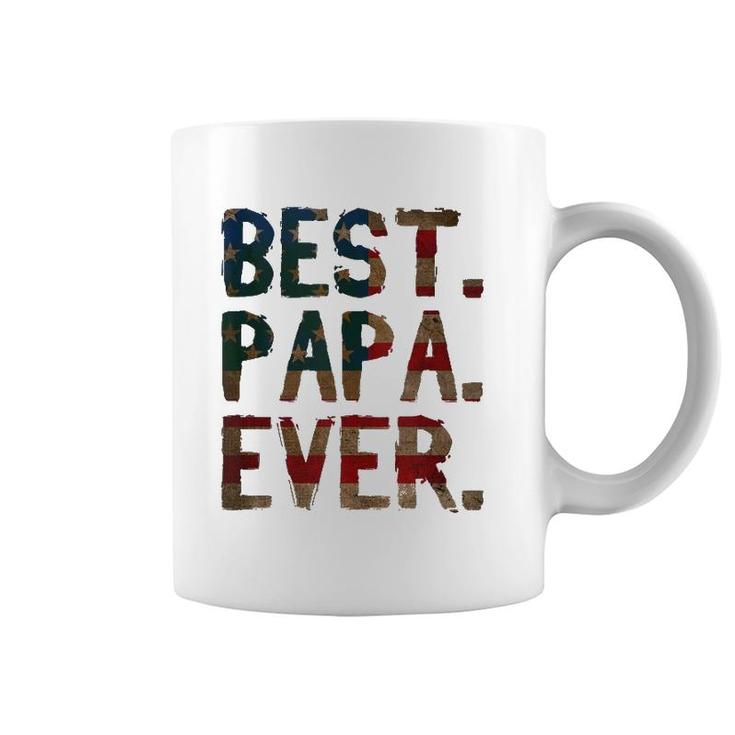 4Th Of July Father's Day Usa Dad Gift Best Papa Ever Coffee Mug