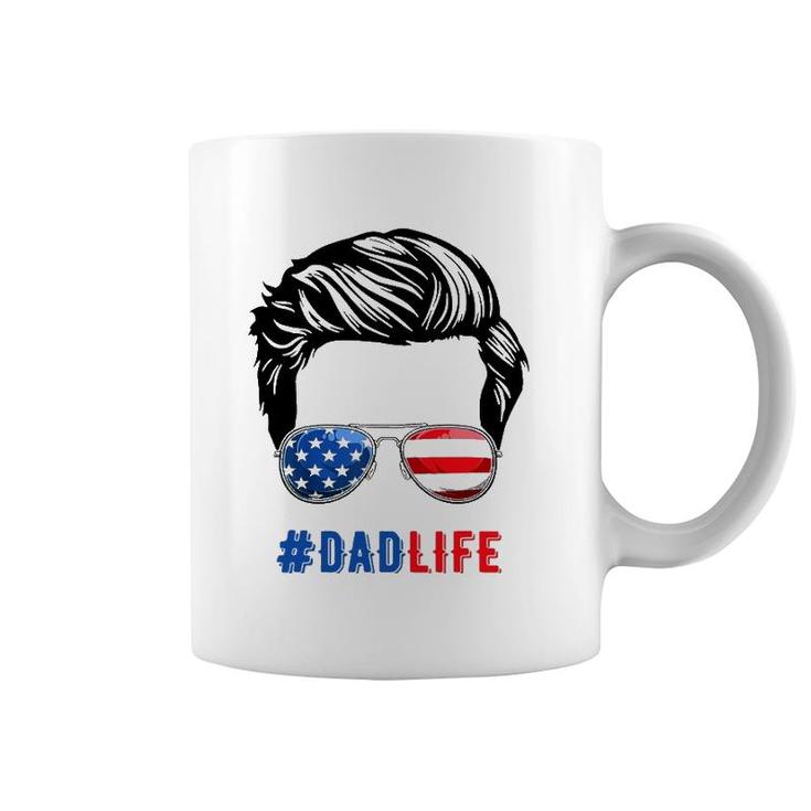 4Th Of July Tee Dad Life Sunglasses American Flag Coffee Mug
