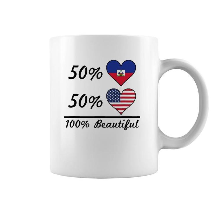 50 Haitian Flag 50 American Flag 100 Beautiful Cute Haiti Coffee Mug