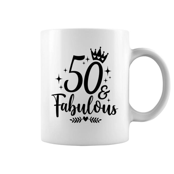 50Th Birthday Gift 50 Fabulous Crown Coffee Mug