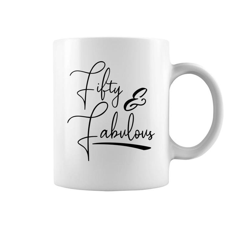 50Th Birthday Gift Fifty And Fabulous Coffee Mug