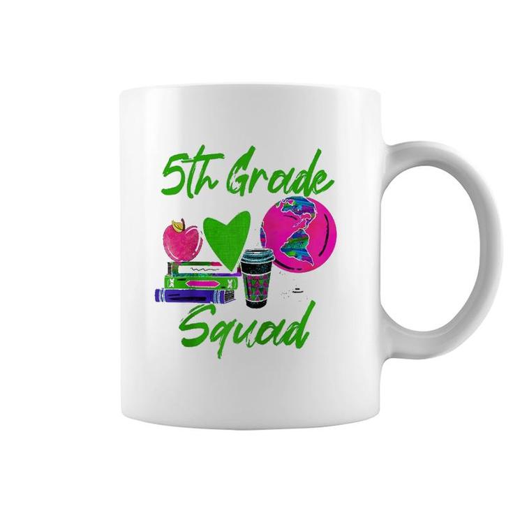 5Th Grade Squad Fifth Grade Teacher Back To School Coffee Raglan Baseball Tee Coffee Mug