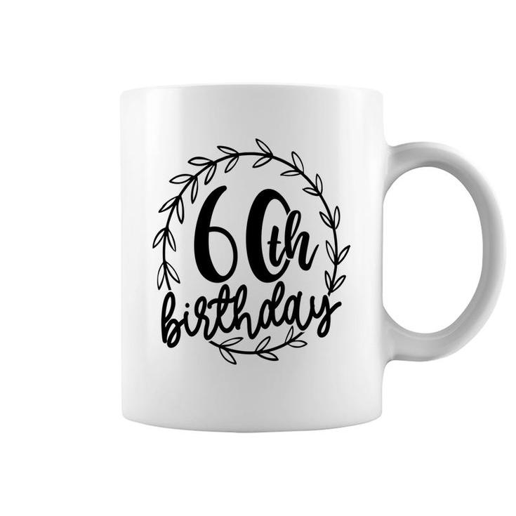 60Th Birthday Circle Black Coffee Mug