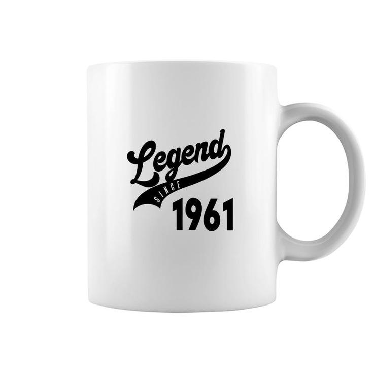 61Th Birthday Legend Since 1961 Happy Birthday Distressed Coffee Mug