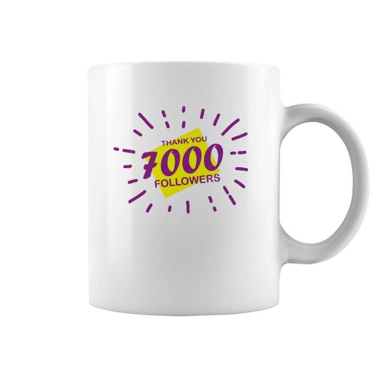 7000 Followers Thank You, Thanks Or Congrats For Achievement Coffee Mug
