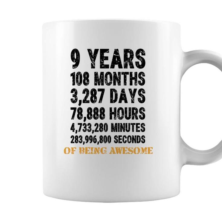 9 Birthday Countdown 9Th Birthday Of Being Awesome Coffee Mug