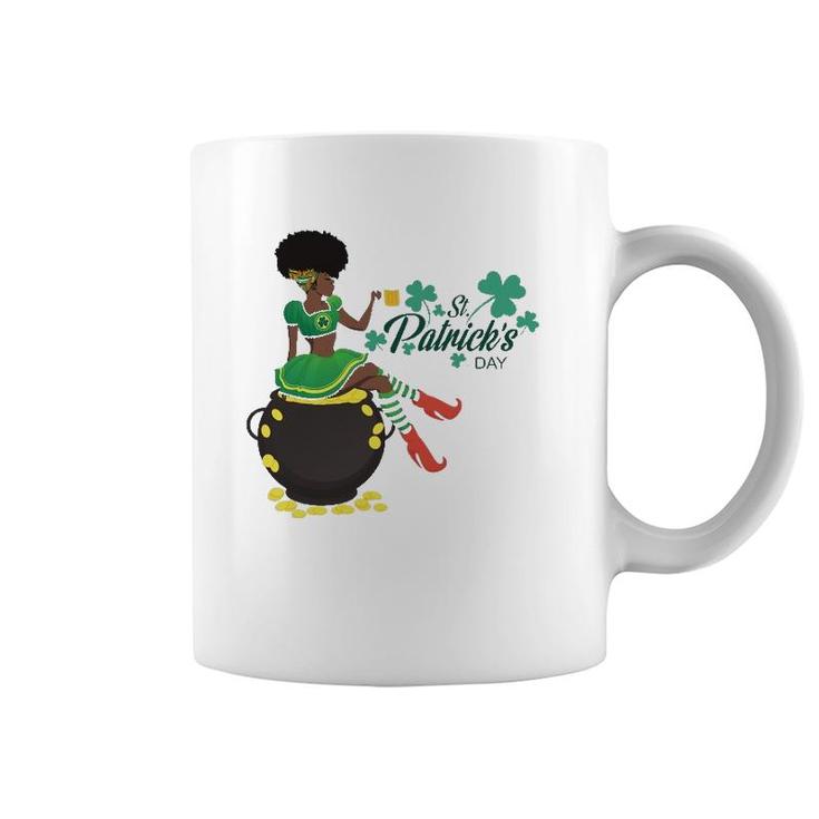 African American Female Leprechaun Beer Coffee Mug