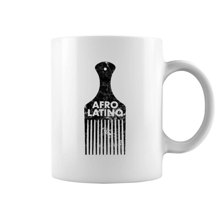 Afro Latino Hair Pick Distressed Vintage Look Coffee Mug