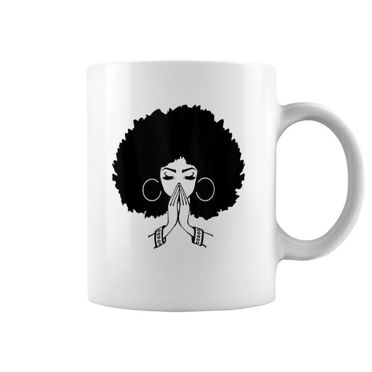 Afrocentric S For Women Afro Lady Pray  Coffee Mug