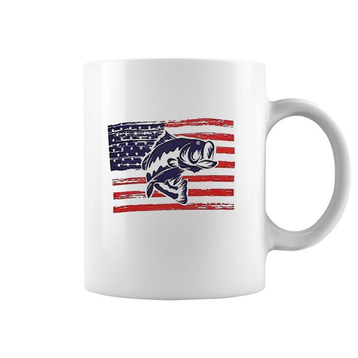 America Flag Fishing Coffee Mug