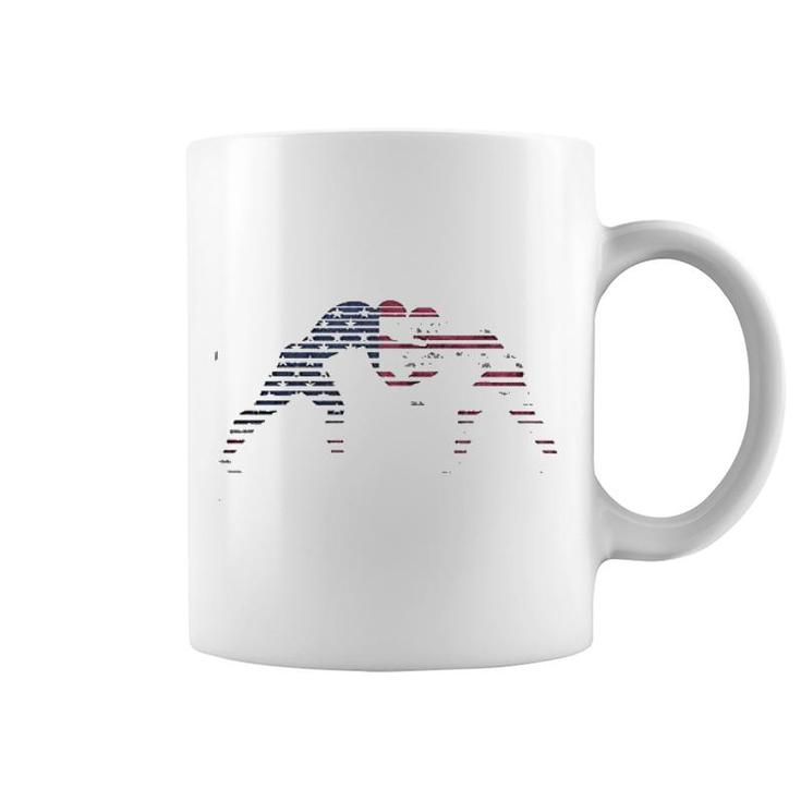 American Flag Wrestling For Men Coffee Mug