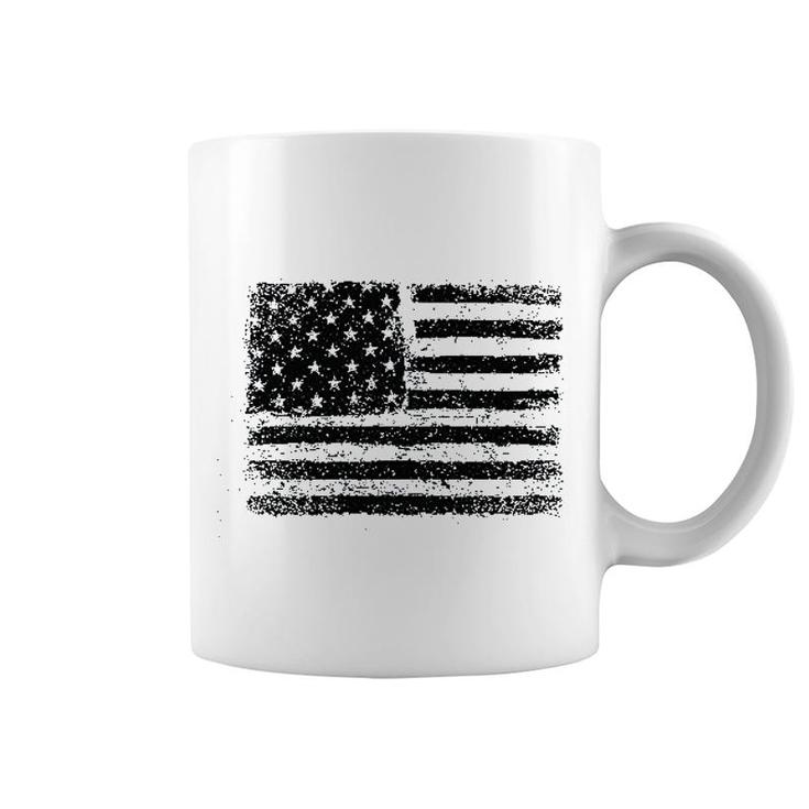 American Us Flag On A Dark Heather Coffee Mug