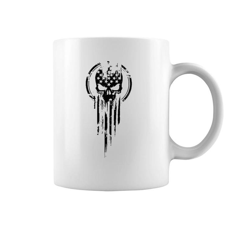 American Warrior Flag Skull Coffee Mug