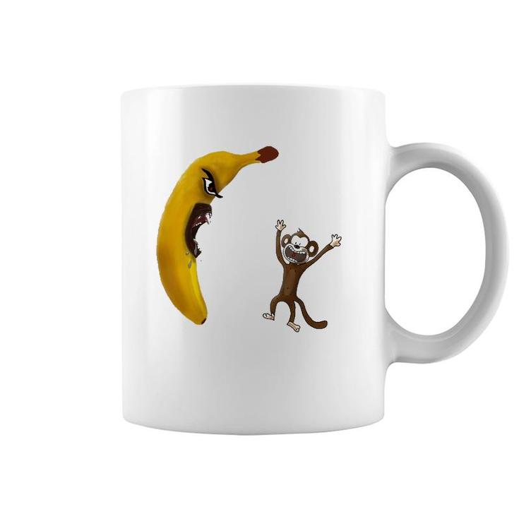 Angry Banana Threaten Monkey Funny Gift Coffee Mug
