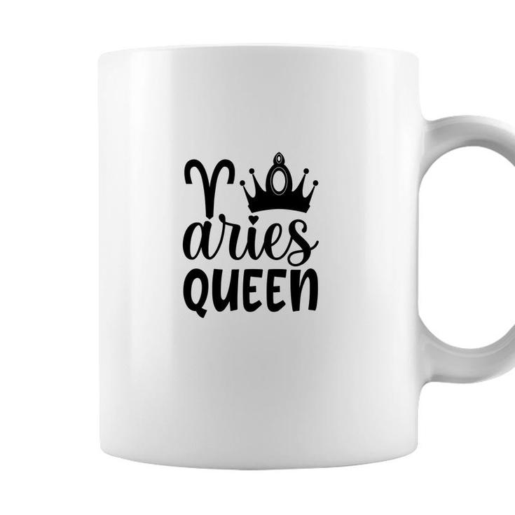 Aries Girl Black Crown For Cool Queen Black Art Birthday Gift Coffee Mug