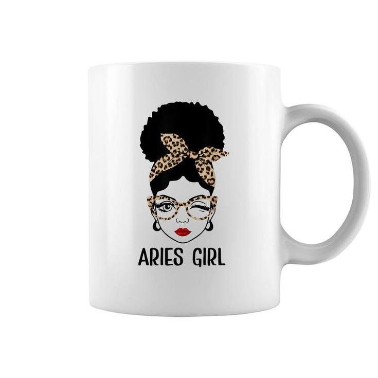 Aries Queen Its My Birthday Leopard Aries Girl  Coffee Mug
