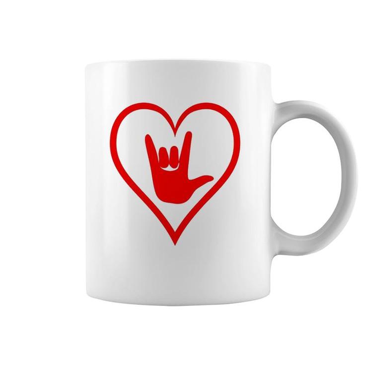 Asl American Sign Language I Love You Happy Valentine's Day Coffee Mug