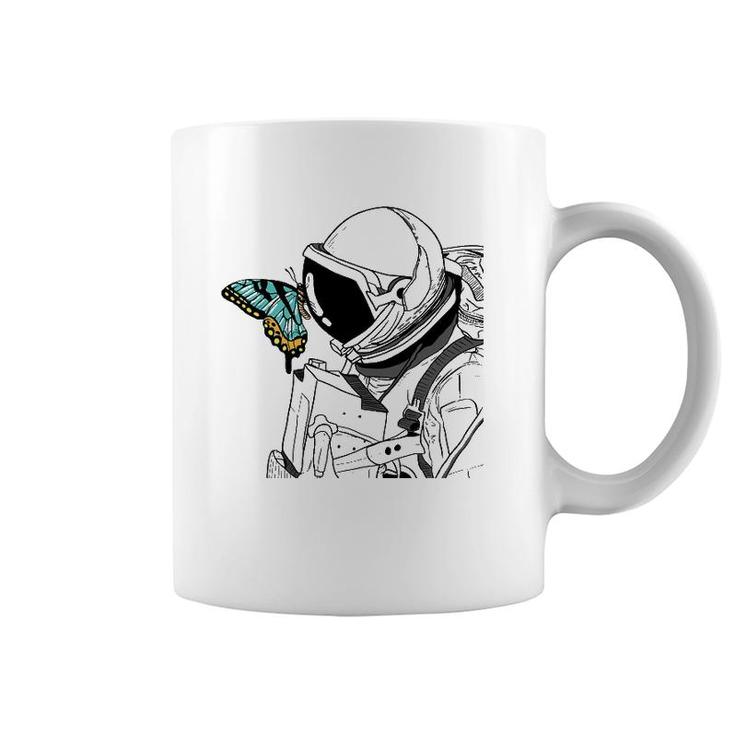 Astronaut Butterfly Art Cute Spaceman Insect Surrealism Gift Coffee Mug