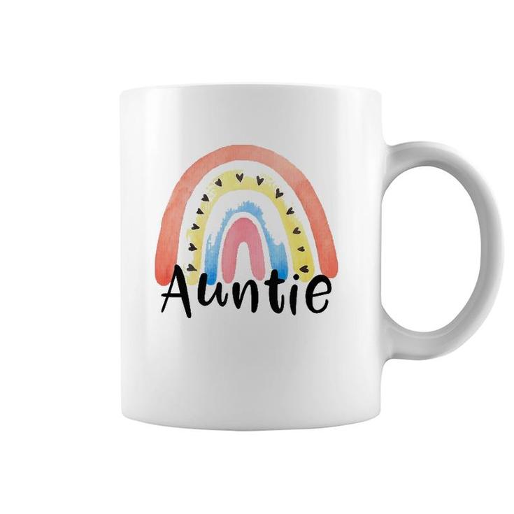 Auntie Rainbow For Women Aunt Christmas Mother's Day Niece  Coffee Mug