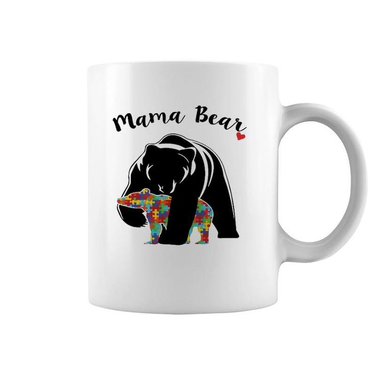 Autism Awareness Mama Bear Support Love Coffee Mug