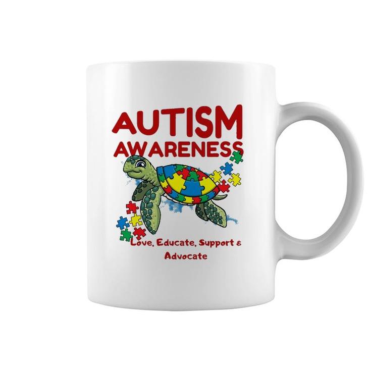 Autism Awareness Turtle Puzzle Mom Kids Teacher Gift Love Coffee Mug