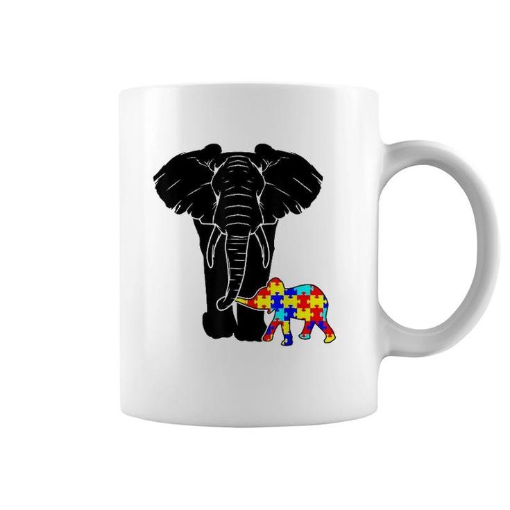 Autism Elephant Autism Awareness Gift Mom Dad Mother's Day Coffee Mug