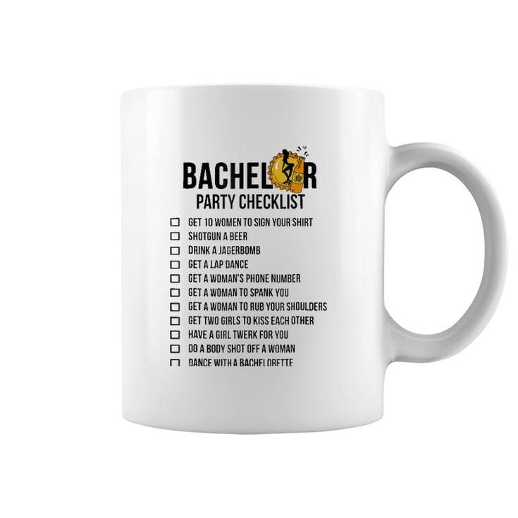 Bachelor Party Checklist - Getting Married Tee For Men Coffee Mug
