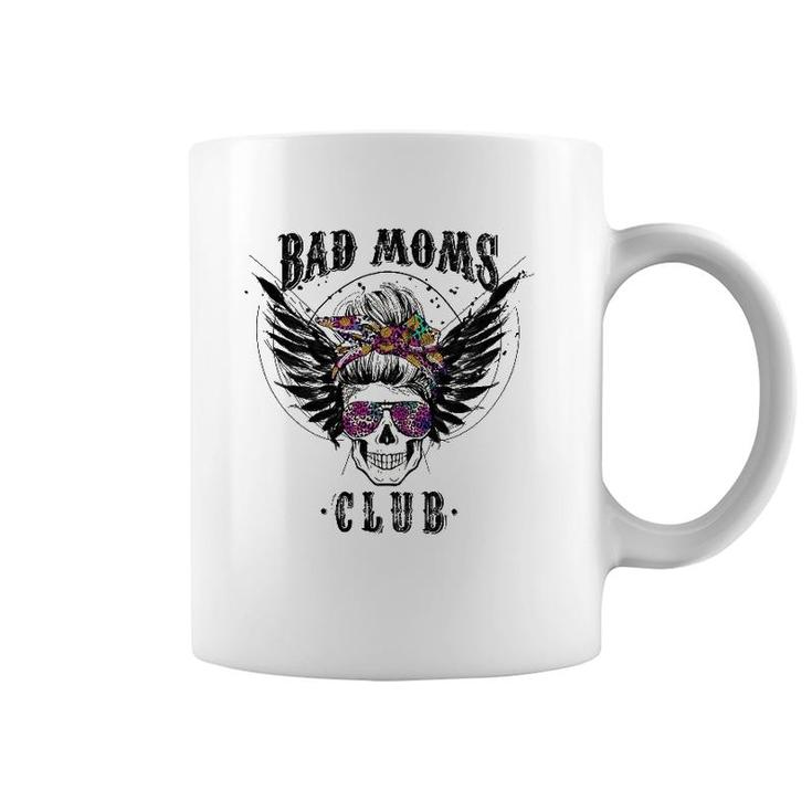 Bad Moms Club Leopard Skull Mom Funny Mom Mother's Day Gifts Coffee Mug
