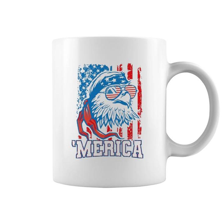 Bald Eagle American Flag Patriotic Usa 4Th Of July Coffee Mug