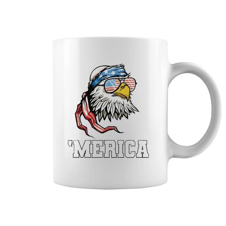 Bald Eagle Usa Flag Merica 4Th Of July Patriotic  Coffee Mug