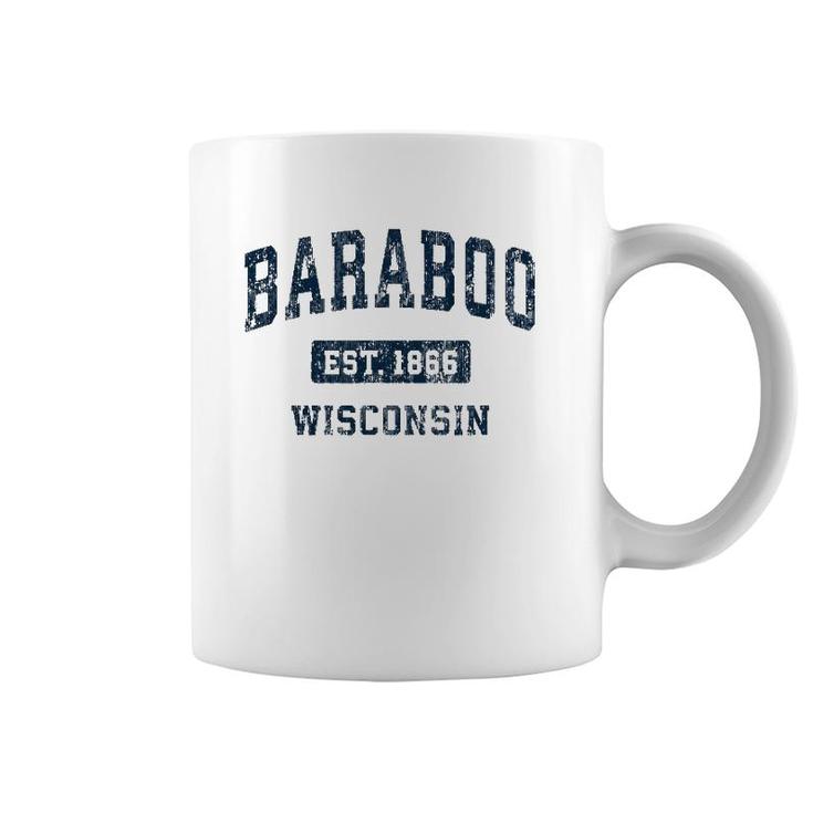 Baraboo Wisconsin Wi Vintage Sports Design Navy Coffee Mug