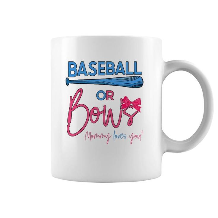 Baseball Or Bows Gender Reveal Party Idea For Mommy Coffee Mug