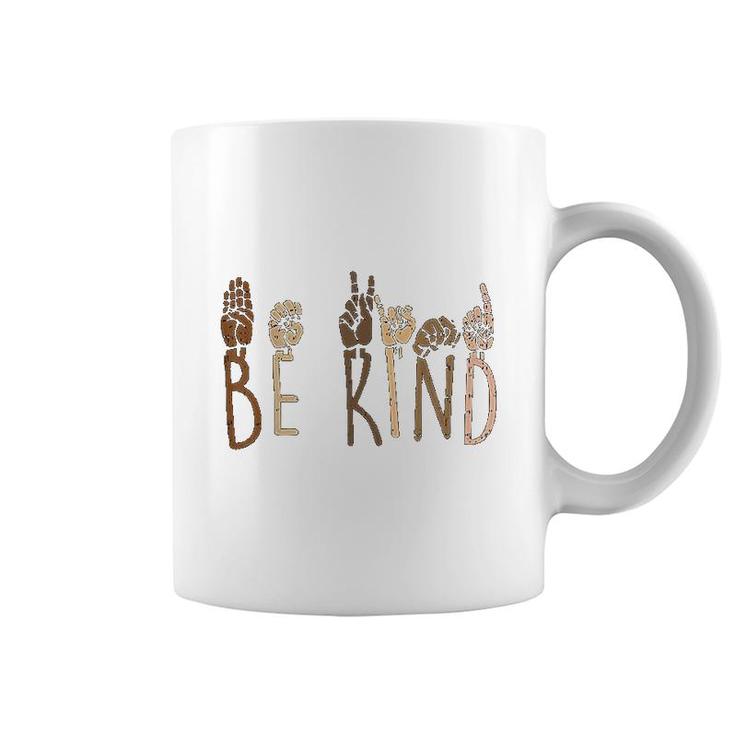 Be Kind Hand Signs Black Matter Coffee Mug