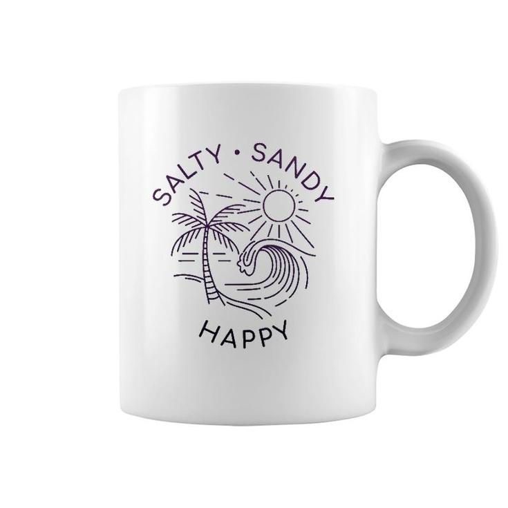 Beach Quote Love Salty Sandy Happy Vacation Sea Summer Sun Coffee Mug