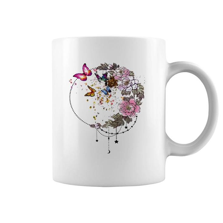 Beautiful Butterfly With Flower Coffee Mug