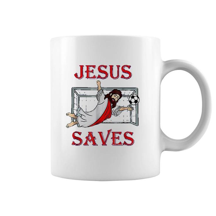 Best Jesus Saves Soccer Goalie Coffee Mug