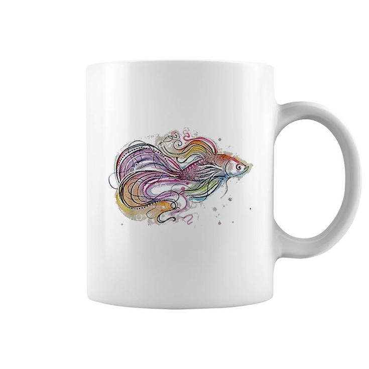 Betta Fish Art Colorful Coffee Mug
