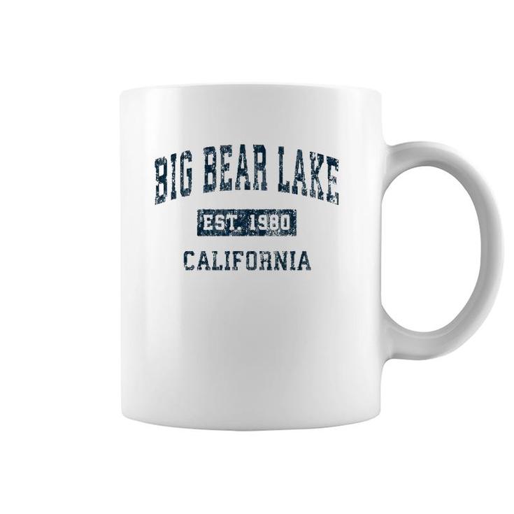 Big Bear Lake California Ca Vintage Sports Design Navy Print Coffee Mug