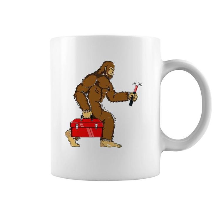Bigfoot Father's Day Gift Toolbox Hammer Sasquatch Yeti Coffee Mug