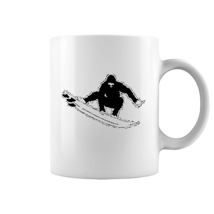 Bigfoot Surfing Coffee Mug
