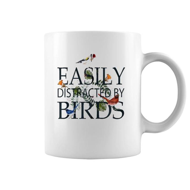 Bird Lovers Gifts For Women Men Easily Distracted By Birds Zip Coffee Mug