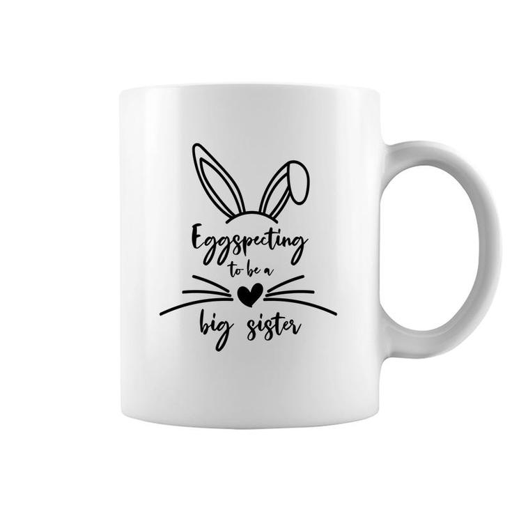 Black Eggspecting To Be A Big Sister Easter Pregnancy Announcement Coffee Mug