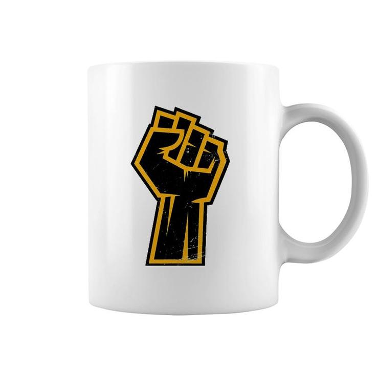 Black History Month African American Golden Protest Fist Coffee Mug