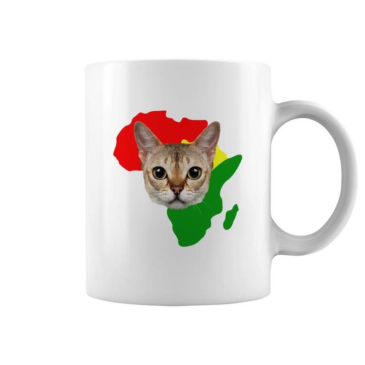 Black History Month African Map Singapura Gift For Pet Lovers Proud Black Coffee Mug