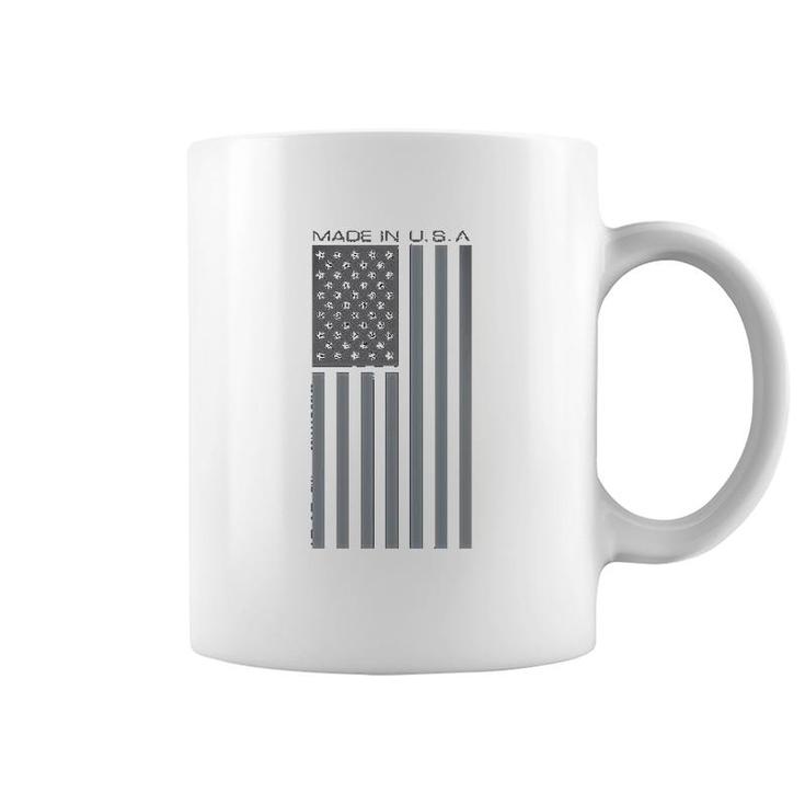 Black Made Usa Flag Subdued Coffee Mug