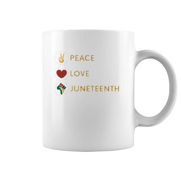 Black Pride Freedom Independence Day Peace Love Juneteenth Coffee Mug