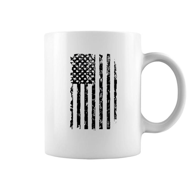 Black Usa Flag  United States Coffee Mug