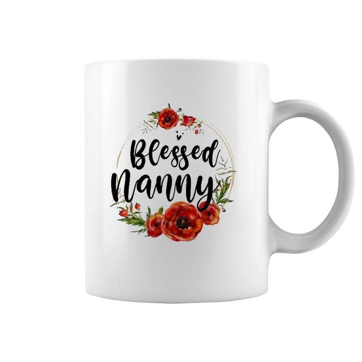 Blessed Nanny Floral Flower Mom Grandma Mother's Day Coffee Mug