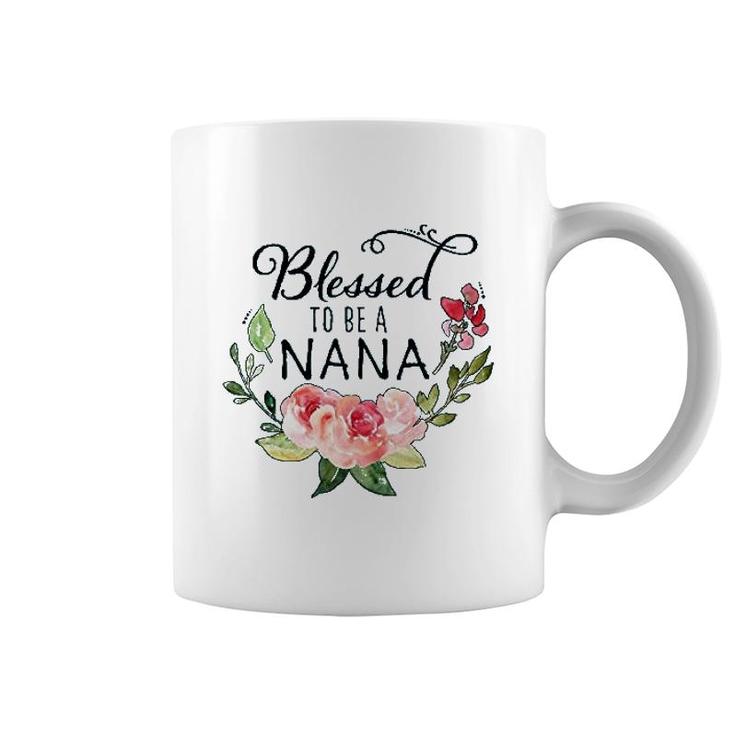 Blessed To Be A Nana With Flowers Coffee Mug