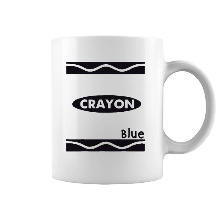 Blue Crayon Graphic Halloween Costume Group Team Matching Coffee Mug